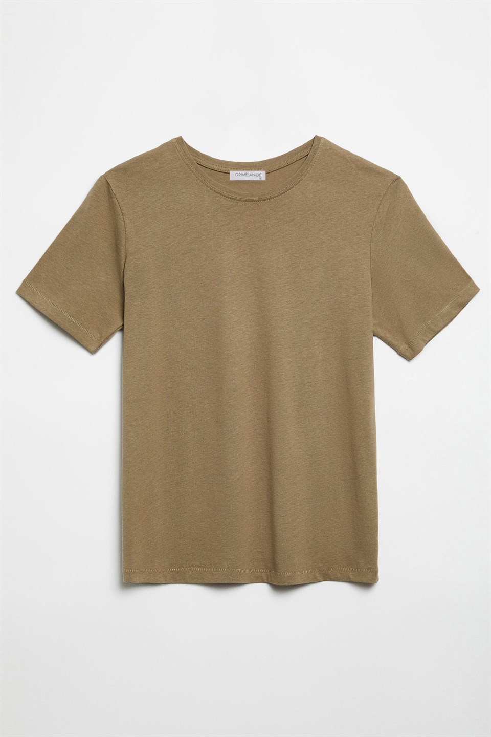HANNAH Kadın Haki Düz Renk Yuvarlak Yaka Comfort Fit T-Shirt