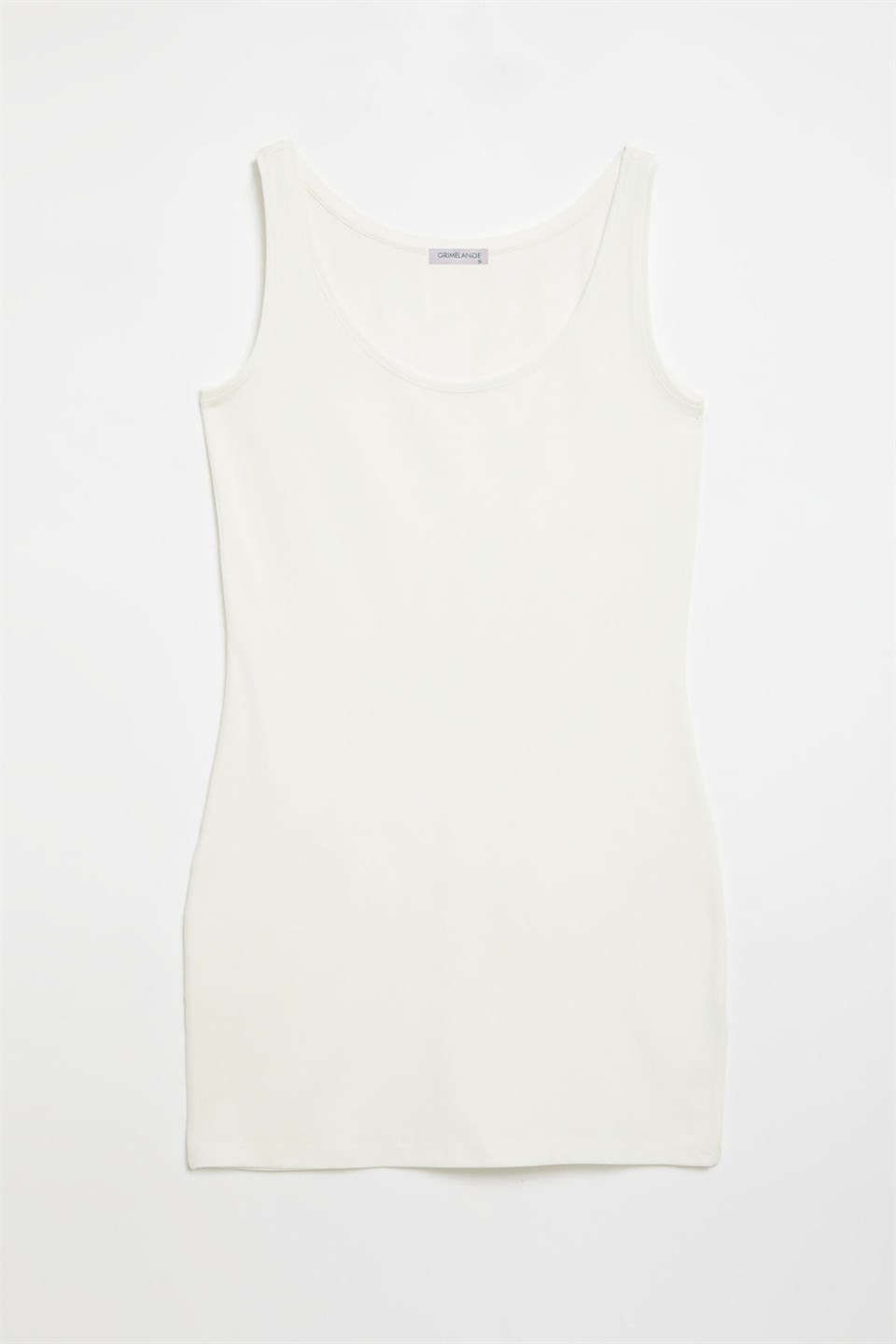 BELLA Kadın Beyaz Düz Renk U Yaka Slim Fit T-Shirt