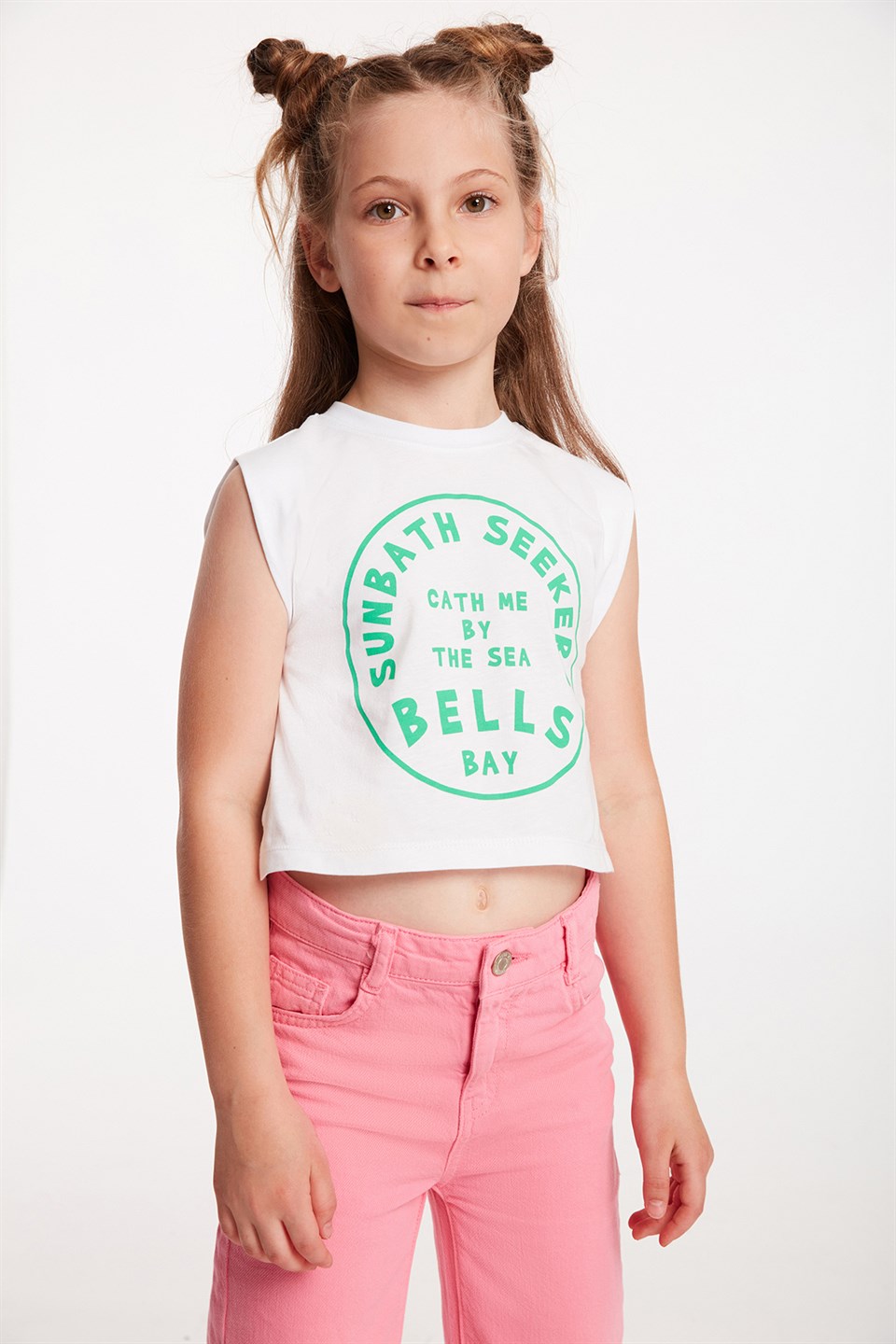 COAST Çocuk Beyaz Baskılı Yuvarlak Yaka Comfort Fit T-Shirt