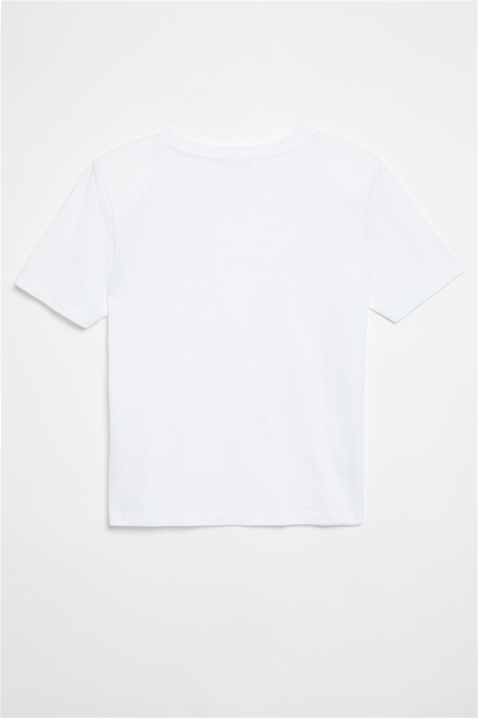 HANNAH Kadın Beyaz Düz Renk Yuvarlak Yaka Comfort Fit T-Shirt