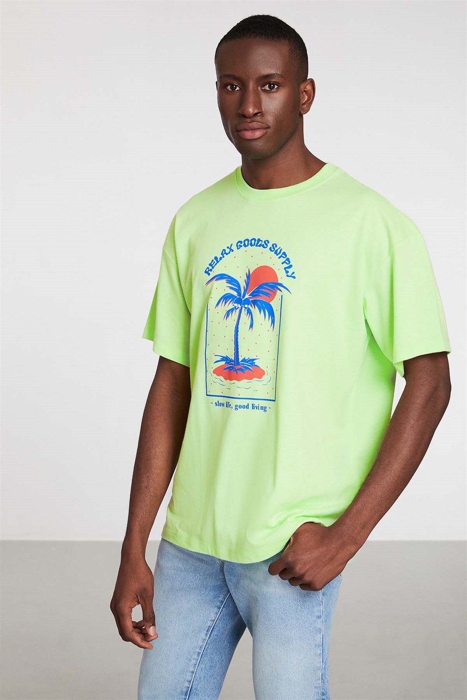 RECOGNITION Örme Regular Fit Yeşil  T-Shirt